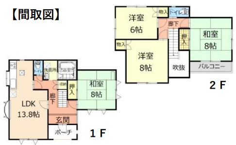 玉村町五料　中古住宅の間取り|■間取り　建坪31.05坪　敷地57.20坪　リフォーム済み■　