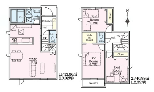 玉村町斎田第２期　新築住宅全7棟の間取り|■建坪25.42坪　敷地45.42坪　全居室収納付き　南面バルコニー■