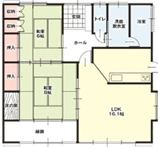 伊勢崎市堀口町1期　中古物件の間取り|◇土地75.83坪　建物23.94坪　駐車場3台　太陽光付き◇
