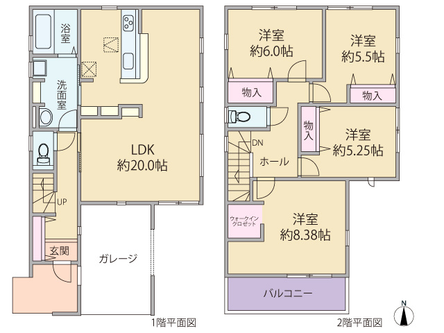 ≪LDK20畳×対面キッチン≫1号棟♪若林区沖野１丁目新築戸建の間取り|◆当日・平日のご案内大歓迎◆ 4LDK、価格3480万円、建物面積118.82m2 人気エリアにつき、お早めにお問い合わせください♪