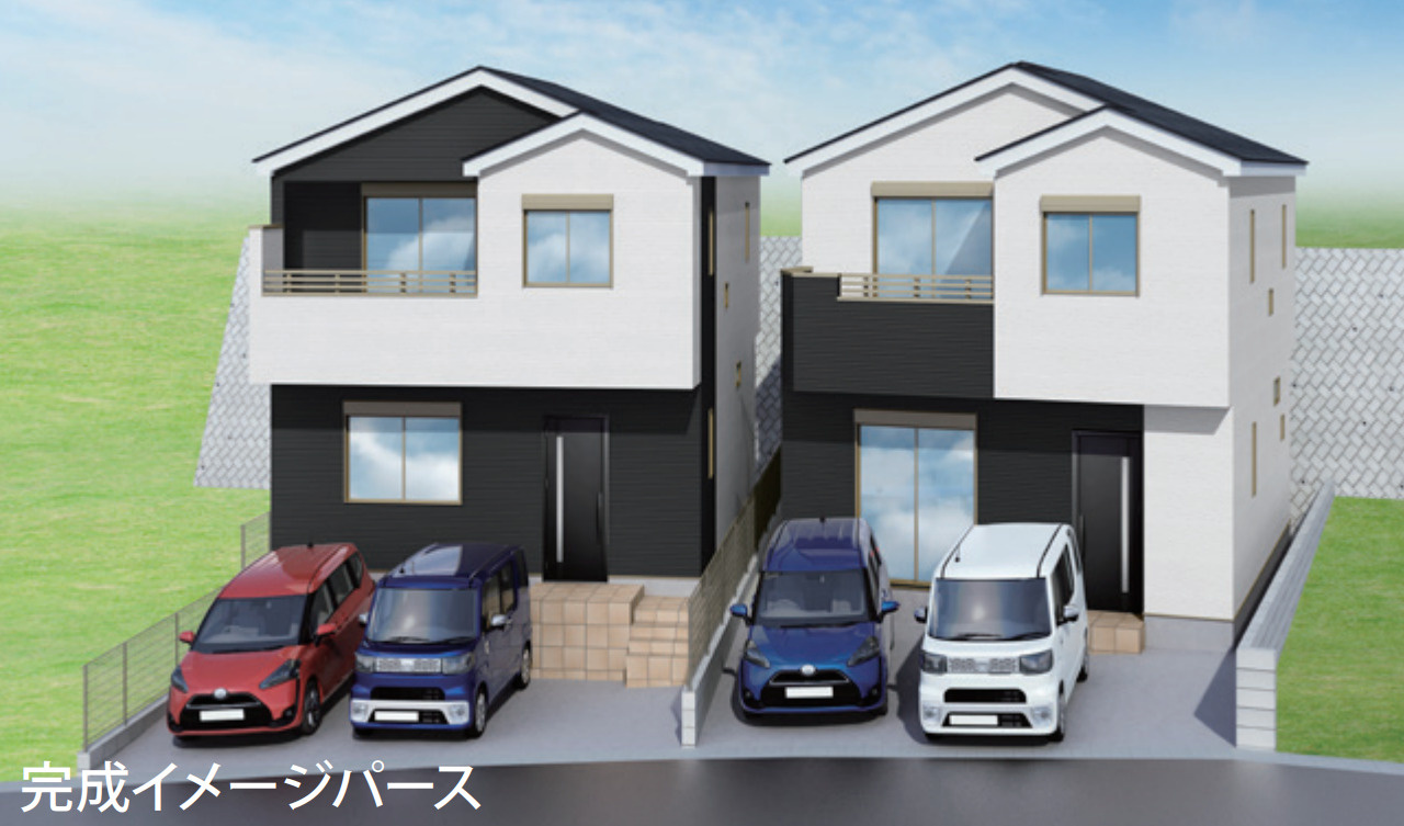 横浜市緑区霧が丘２丁目 新築戸建て【仲介手数料無料】カースペース2台の外観パース