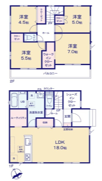 高崎市棟高町1期　新築住宅全4棟の間取り|■土地82.67坪　建物31.81坪　SIC　WIC　ワイドバルコニー■