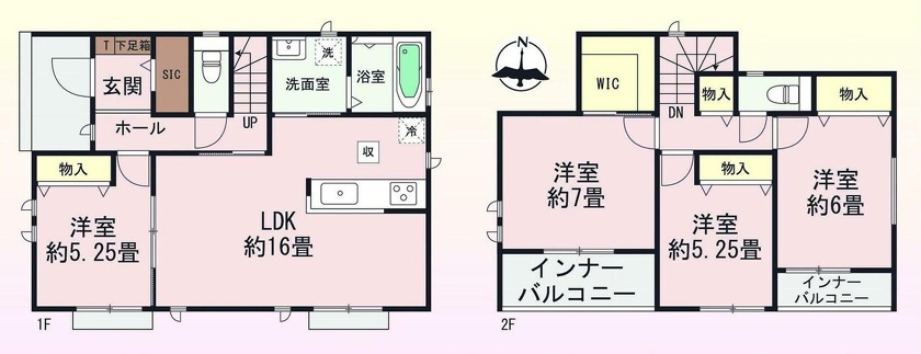 前橋市六供町1丁目　新築住宅全1棟の間取り|■建坪31.93坪　敷地56.58坪　SIC　WIC　インナーバルコニー■