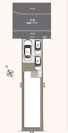 葵区八千代町3期　全1棟の区画図|駐車３台可能です♪※車種による