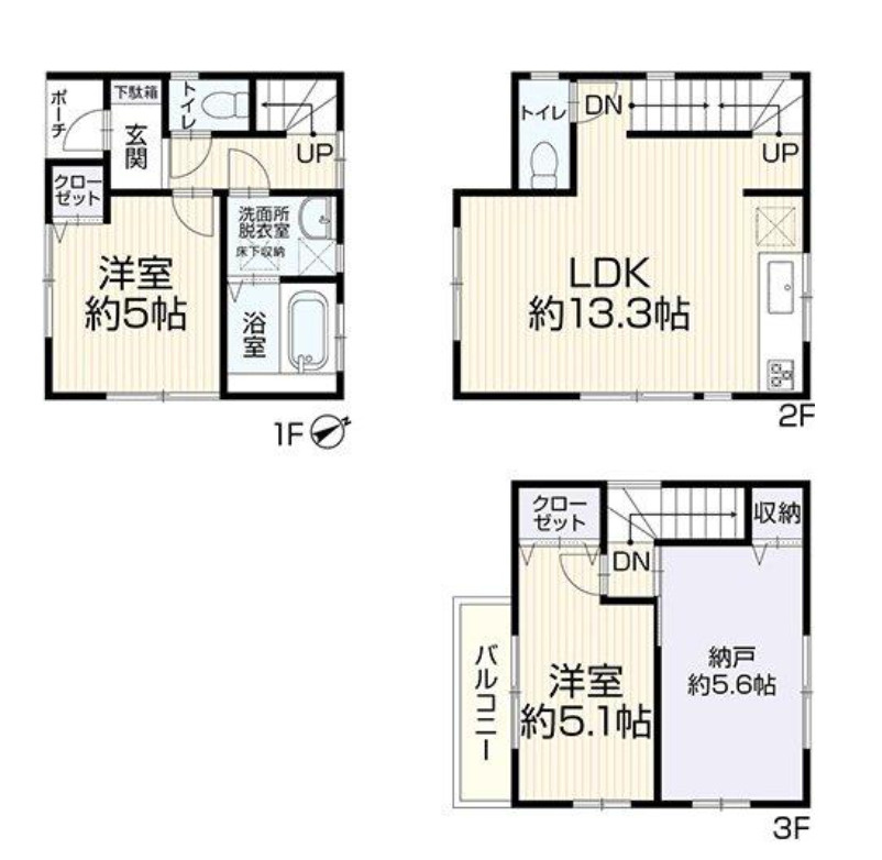 横浜市都筑区池辺町 中古戸建て【仲介手数料半額】の間取り