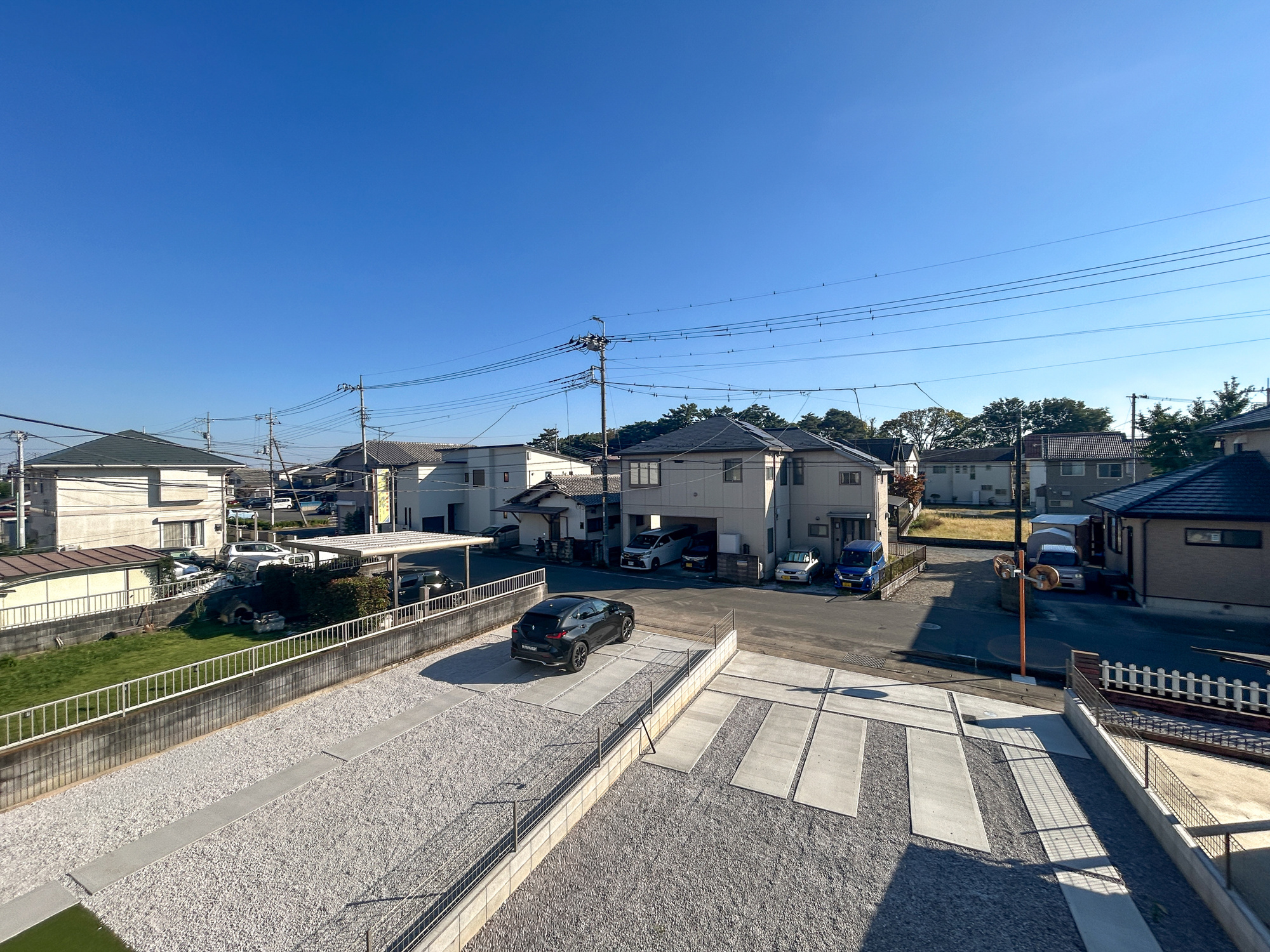 玉村町下新田3期　新築住宅全2棟の展望|隣地との距離が確保されているので開放感のある眺望♪