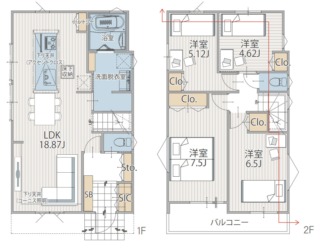 横浜市青葉区市ヶ尾町 新築戸建て【仲介手数料無料】カースペース2台の間取り