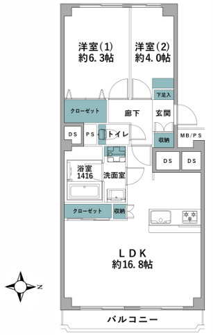 小田原セントラルハイツの間取り