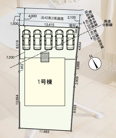 クレイドルガーデン　沼津市西間門　第11　全1棟の区画図|●区画図●
87坪以上ある贅沢な1棟となります。