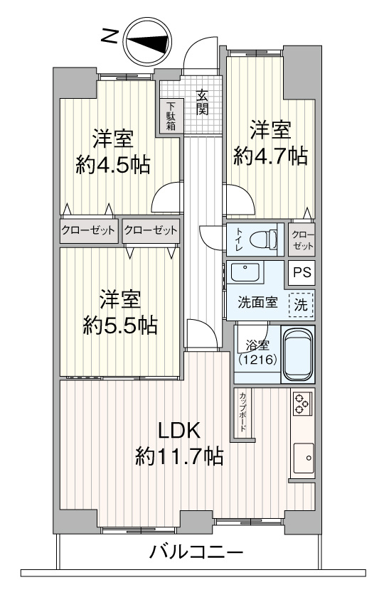 ライオンズマンション山手町の間取り