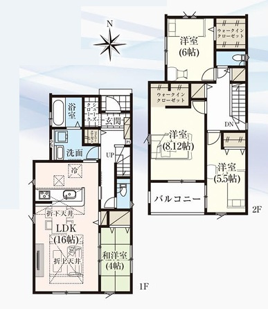 高崎市岩鼻町2期　新築住宅全2棟の間取り|■建坪33.56坪　敷地82.81坪　SIC　WIC2ヵ所　南面バルコニー■
