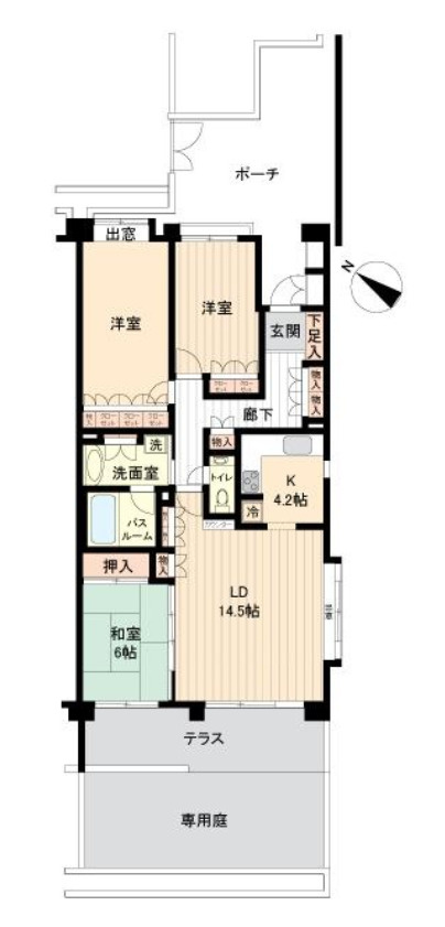 クリオ市ヶ尾弐番館ガーデンヒルAコート【仲介手数料無料】の間取り