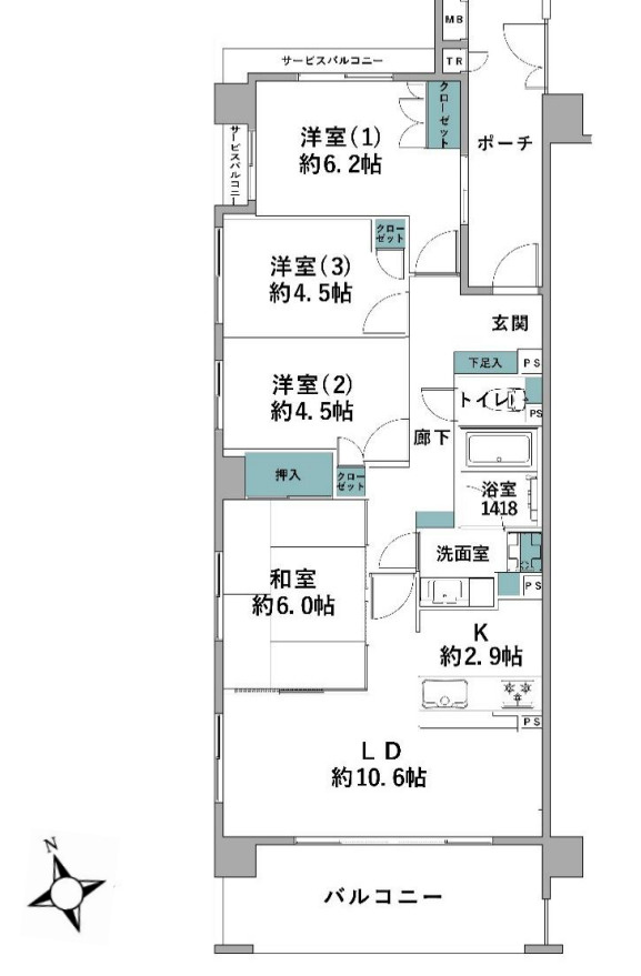 ナイスサンソレイユ横濱鶴ヶ峰【仲介手数料無料】の間取り