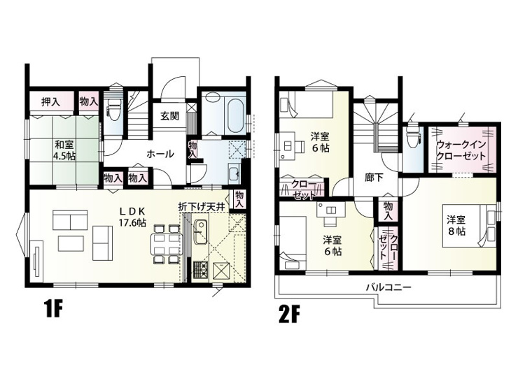 下妻市宗道（全4区画）1号棟　間取図
