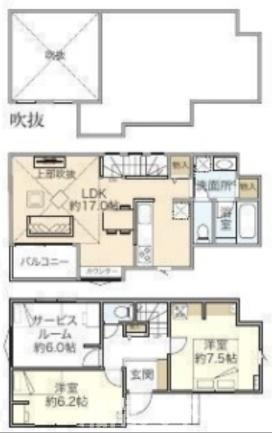 茅ケ崎市幸町　新築戸建ての間取り