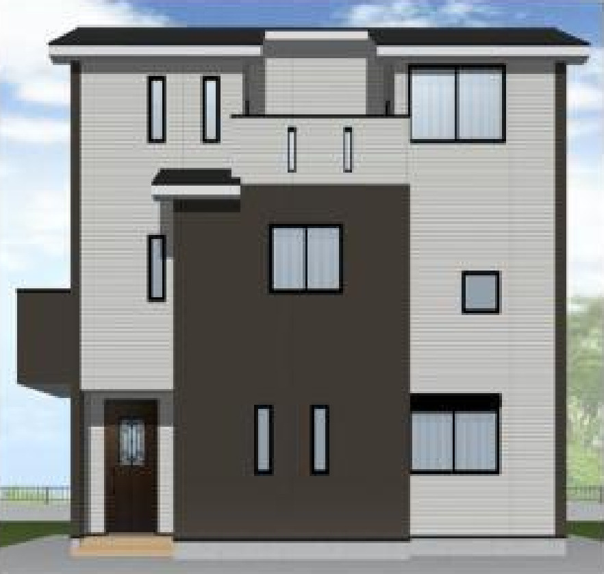 横浜市鶴見区馬場3丁目 新築戸建て【仲介手数料無料】の外観パース