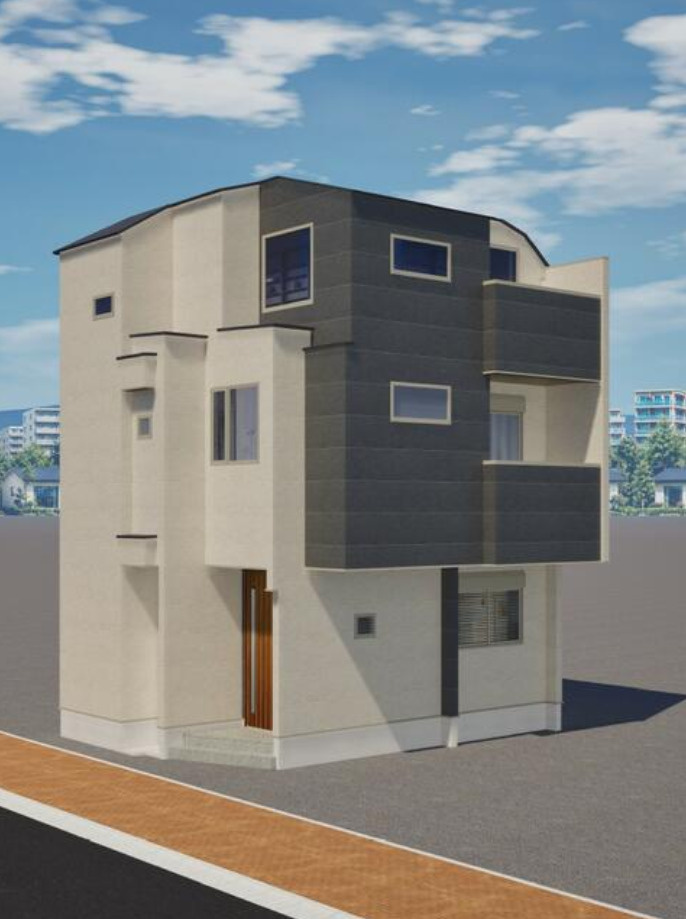 横浜市金沢区西柴1丁目 新築戸建て【仲介手数料無料】の外観パース