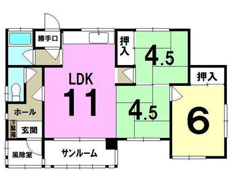 室蘭市白鳥台4丁目31-3　中古住宅の間取り