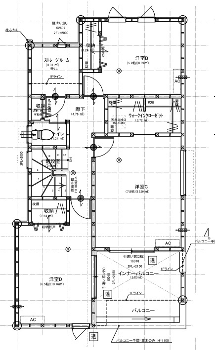 リーブルガーデン　葵区城北２丁目４期　全2棟の間取り|1号棟
2階間取り図