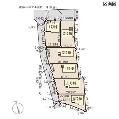 前橋市樋越町第4　新築住宅全6棟の区画図|「初めまして！」が集まる分譲地。たくさんの子供たちが年齢を問わずに、仲良く一緒に成長できるのは大型分譲地の特徴ですね。