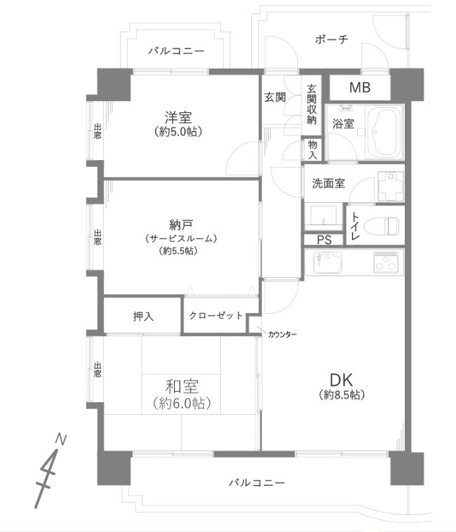 エクセルコート東浦和参番館の間取り