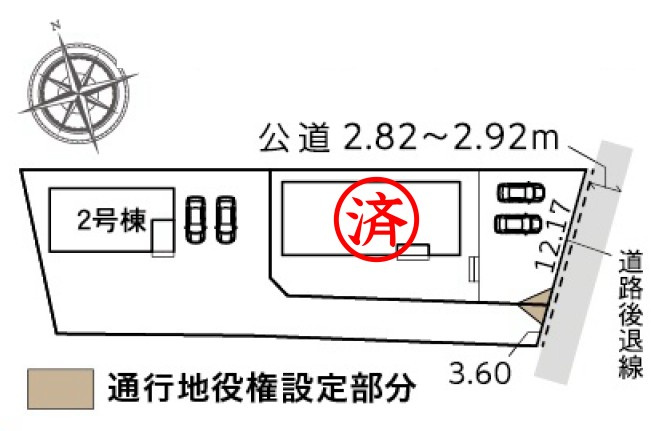 リーブルガーデン　清水区三保　全2棟の区画図|駐車２台可能♪