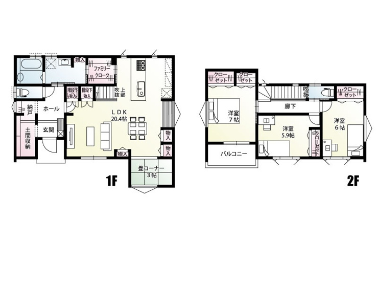 【田部井町2丁目16区画　15号棟　間取り図】
