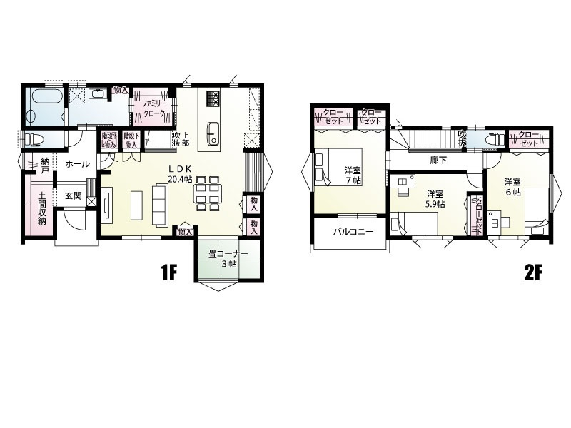 【田部井町2丁目16区画　15号棟　間取り図】