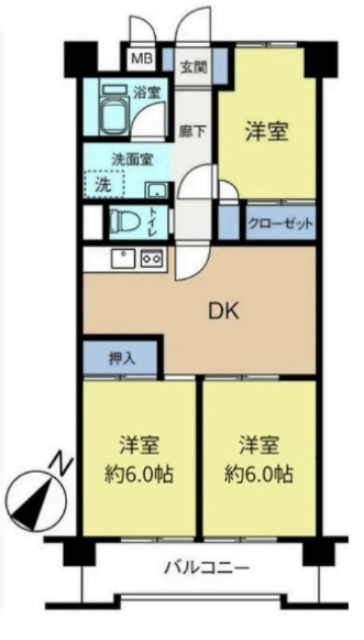 コープ桜木町の間取り|現在和室ですが、希望があれば無償で洋室にも変更可能です!!