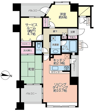 ライオンズシティ平塚の間取り