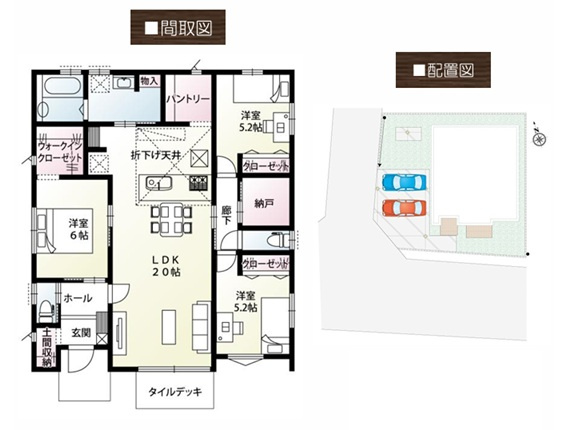 高崎市金古町　新築住宅全11区画の間取り|◇土地65.53坪　建物27.99坪　パントリー　納戸　WIC　土間収納◇