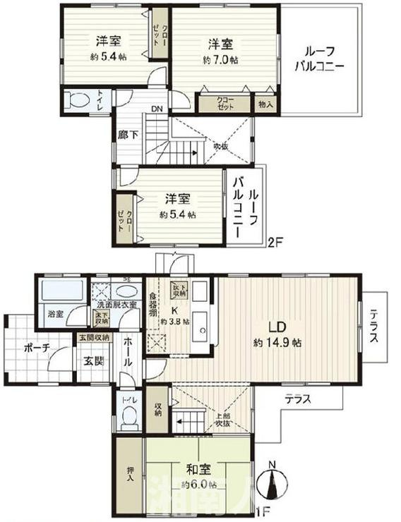 逗子市桜山５丁目戸建の間取り