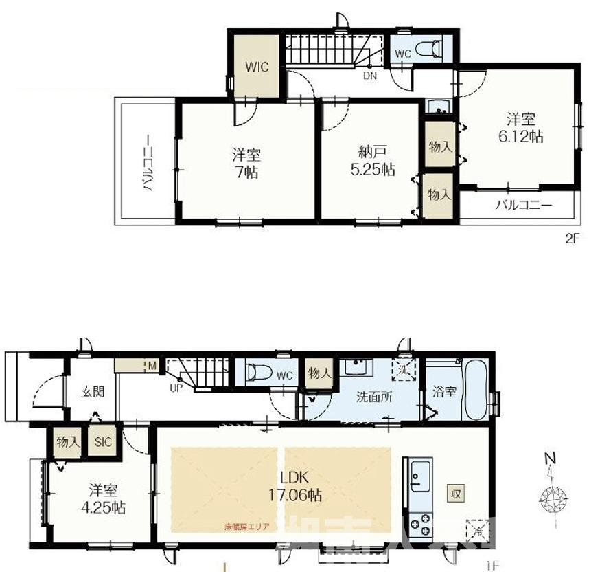 藤沢市湘南台３丁目２５新築戸建ての間取り
