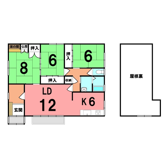 登別市富岸町2丁目41-19　中古住宅の間取り