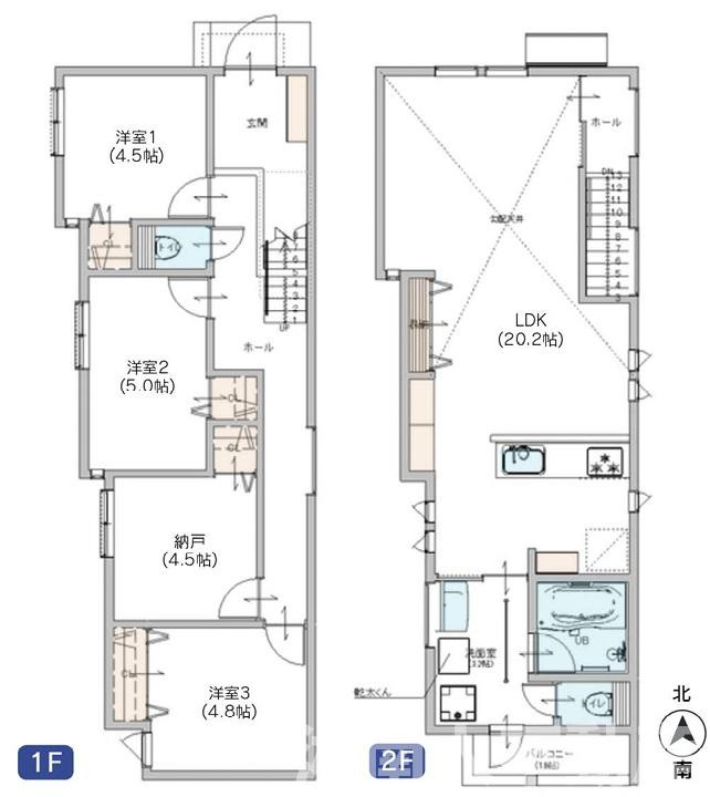 茅ケ崎市浜竹４丁目４３２３－４新築戸建ての間取り