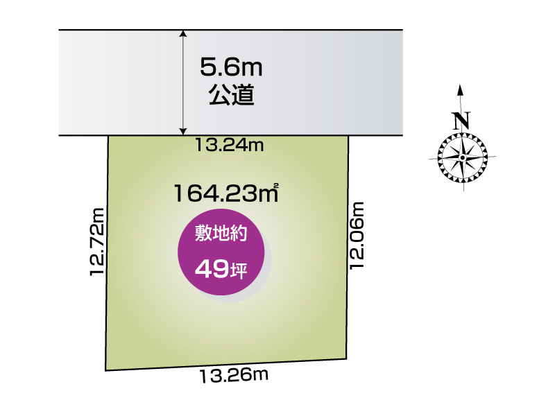 行田市棚田町１丁目１区画　区画図　土地 約49坪