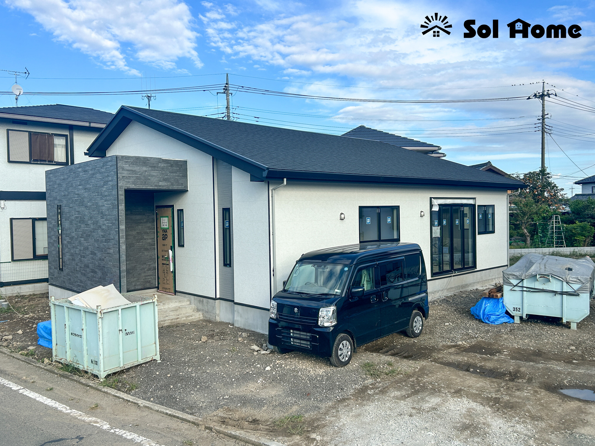 高崎市阿久津1期　新築住宅全1棟の外観|◆本日のご案内も大歓迎です♪◆ 図面や写真では分からない部分を不動産のプロが丁寧にご説明いたします！！ 年中無休のソルホームはいつでもお問い合わせをお待ちしております♪
