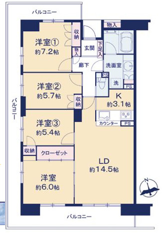 藤和ハイタウン湘南茅ヶ崎の間取り