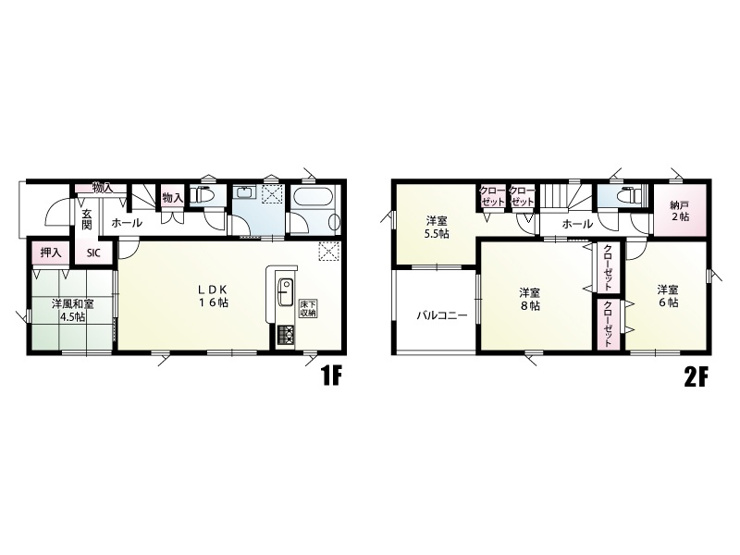 下妻市二本紀　第2　2号棟　間取図
