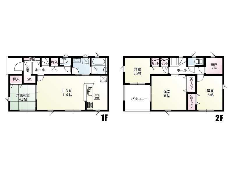 下妻市二本紀　第2　2号棟　間取図