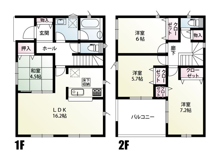 1号棟　建物面積：95.57㎡