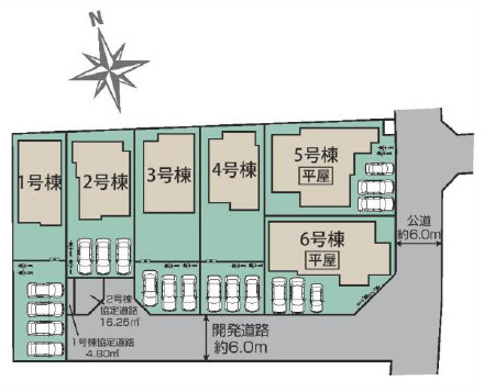 宇都宮市江曽島町1268　新築住宅全６棟の区画図|「初めまして！」が集まる分譲地。たくさんの子供たちが年齢を問わずに、仲良く一緒に成長できるのは分譲地の特徴ですね。