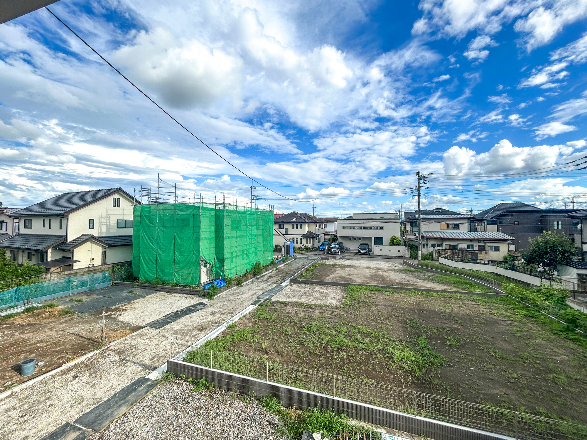 前橋市下新田町第9　新築住宅全5棟の展望|隣地との距離が確保されているので開放感のある眺望♪