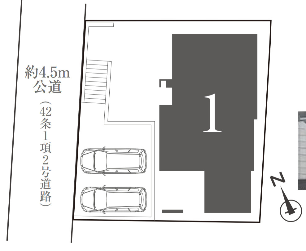 横浜市旭区中沢3丁目 新築戸建て【仲介手数料無料】カースペース2台の区画図