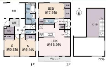 茅ケ崎市東海岸南1丁目　新築戸建て　全2棟の間取り