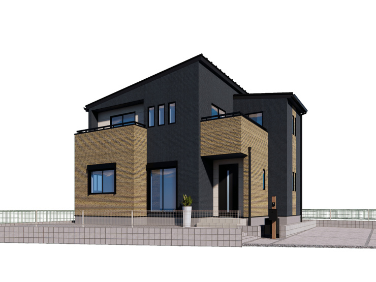 【国定町2丁目2区画　2号棟　建物外観イメージパース】