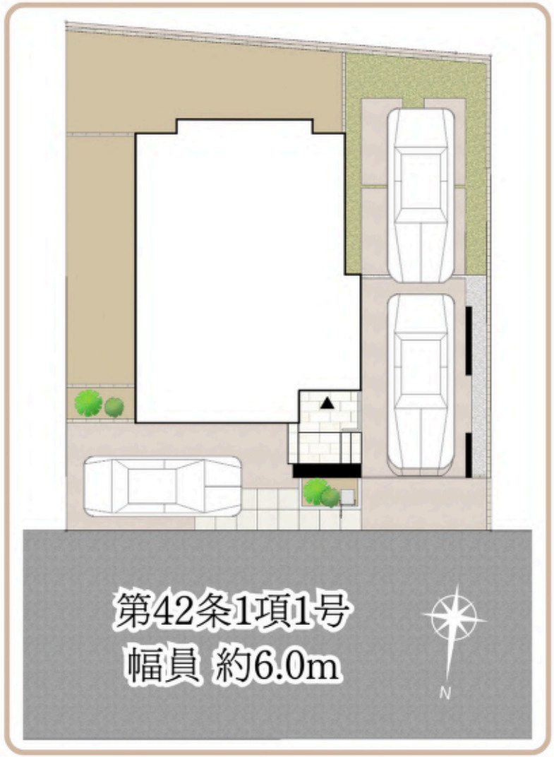 横浜市都筑区加賀原１丁目 新築戸建て【仲介手数料無料】カースペース3台の区画図