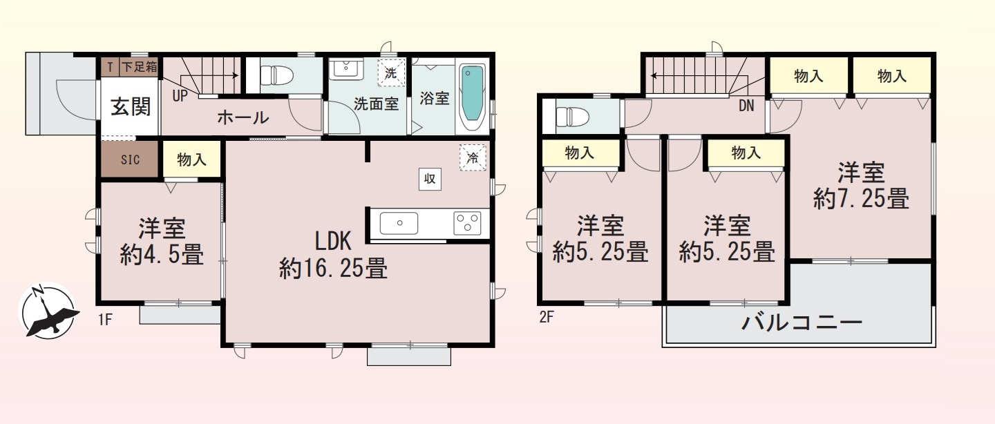 前橋市三俣町3丁目　新築住宅全1棟の間取り|■建坪28.67坪　敷地40.79坪　SIC　全居室収納付き　ワイドバルコニー■