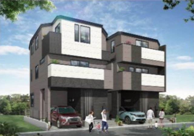 横浜市鶴見区上末吉4丁目 新築戸建て【仲介手数料無料】の外観パース
