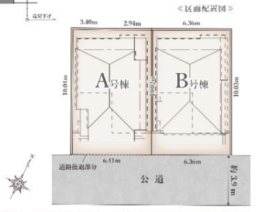 横浜市鶴見区上末吉4丁目 新築戸建て【仲介手数料無料】の区画図